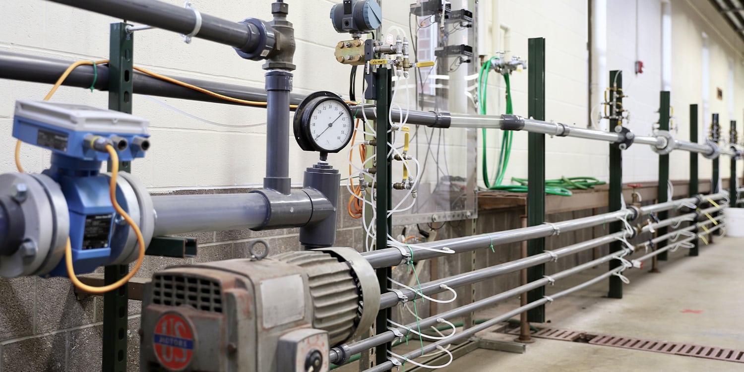 pipes in a warehouse